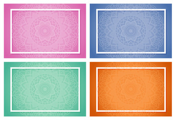 Four background with mandala patterns
