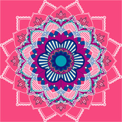 Mandala patterns on pink background