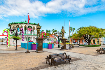 Christmas holidays in the Independence Square, Plaza de Independencia, near the San Felipe catholic...