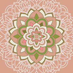 Mandala patterns on brown background