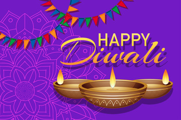 Background with mandala pantern for happy diwali festival