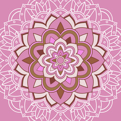 Mandala patterns on pink background