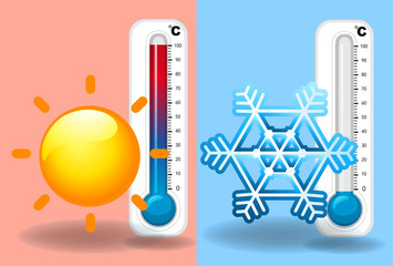 Thermometers in summer and winter time