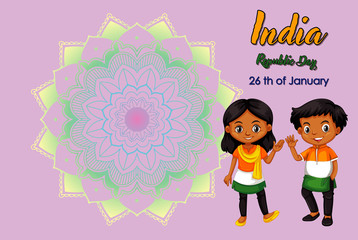 Public holiday poster design with happy kids