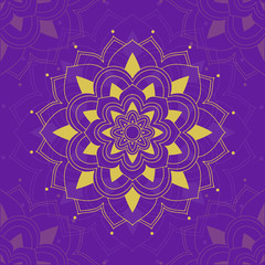 Mandala patterns on purple background