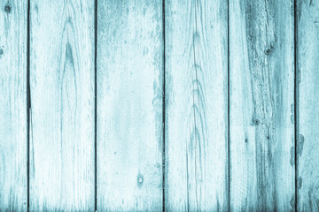 Fototapeta premium Old Wood plank blue texture for decoration background. Wooden wall all antique cracking furniture painted weathered vintage peeling wallpaper. Front view of vintage aged white color plywood stripe..