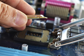 Fototapeta na wymiar closeup of circuit board