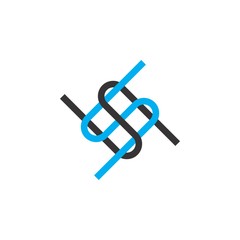 SS or SUN letter logo design vector