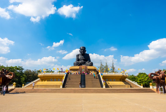 Hua-Hin,THAILAND 17 DEC 2019 : Luang Pu Thuat statue at Wat Huay Mongkol Temple in Thailand