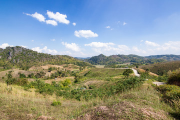 Fototapeta na wymiar landscape view mountain Terrain in Thailand