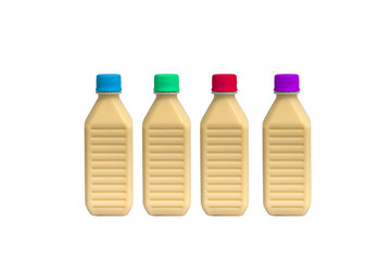 Soy milk in bottle isolated on white background.