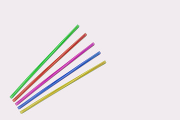 Colorful Straws isolated on white background.