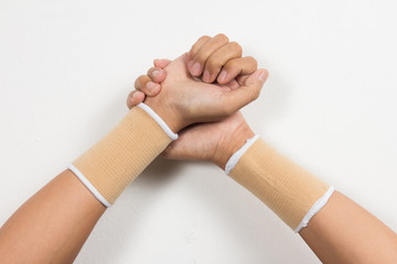  hand with wrist support isolated on white background