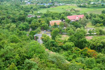 Fototapeta na wymiar aerial view of the village Thailand
