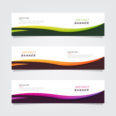 Vector abstract web banner design template. Collection of web banner template. Abstract geometric web design banner template isolated on grey background