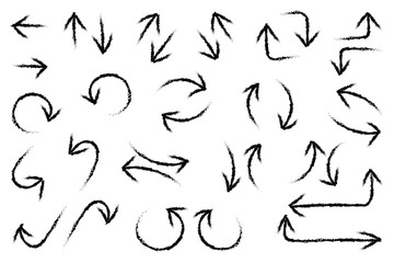 Hand drawn arrow vector icons set. sketch arrow design for business plan and education.