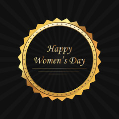 Golden women's day celebration emblem.
