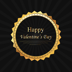 Golden valentine day  celebration emblem.