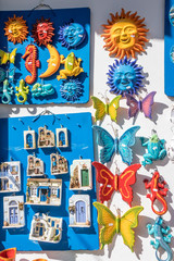 Colourful plaques and ornaments