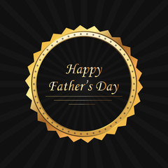 Golden father's day celebration emblem.