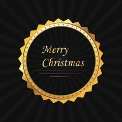 Golden christmas celebration emblem.