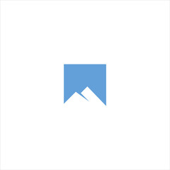 vector logo with a unique and simple mountain shape