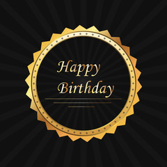 Golden birthday celebration emblem.