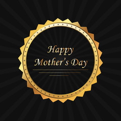 Golden mother day celebration emblem.