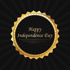 Golden independence celebration emblem.