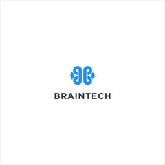 vector with with a brain that reflects thinking and technology