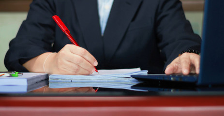 proofread on black table in office