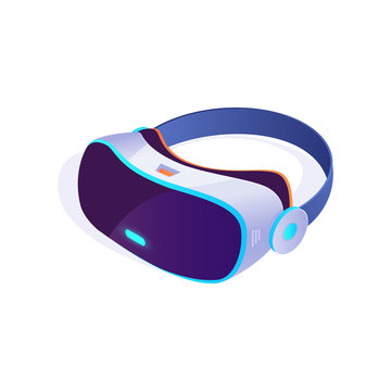 Vr headset icon 3D isometric on white background, virtual reality glasses, vr headset icon. Vector illustration