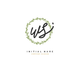 W S WS Beauty vector initial logo, handwriting logo of initial signature, wedding, fashion, jewerly, boutique, floral and botanical with creative template for any company or business.