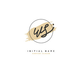 W S WS Beauty vector initial logo, handwriting logo of initial signature, wedding, fashion, jewerly, boutique, floral and botanical with creative template for any company or business.