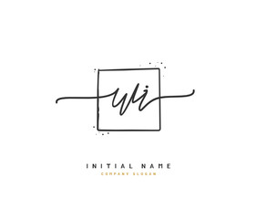 W I WI Beauty vector initial logo, handwriting logo of initial signature, wedding, fashion, jewerly, boutique, floral and botanical with creative template for any company or business.