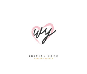 W Y WY Beauty vector initial logo, handwriting logo of initial signature, wedding, fashion, jewerly, boutique, floral and botanical with creative template for any company or business.