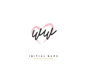 W WW Beauty vector initial logo, handwriting logo of initial signature, wedding, fashion, jewerly, boutique, floral and botanical with creative template for any company or business.