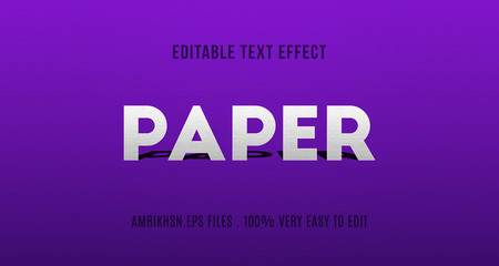 Paper 3D text effect, editable text