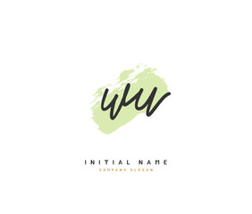 W U WU Beauty vector initial logo, handwriting logo of initial signature, wedding, fashion, jewerly, boutique, floral and botanical with creative template for any company or business.