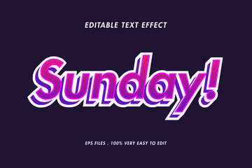 Sunday modern style text effect, editable text