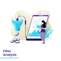 Filter Analysis website template design. Landing page Modern flat concept of web page design for website and mobile website development. Easy to edit and customize. Vector illustration