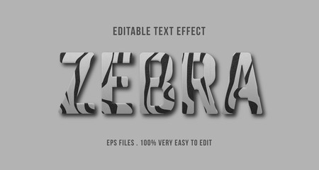 Zebra leather text effect, editable text