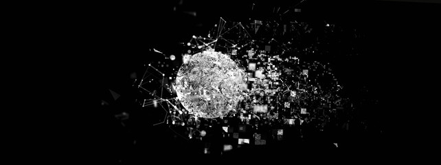 しぶきを上げる抽象的な球体