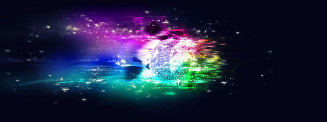 しぶきを上げる抽象的な球体