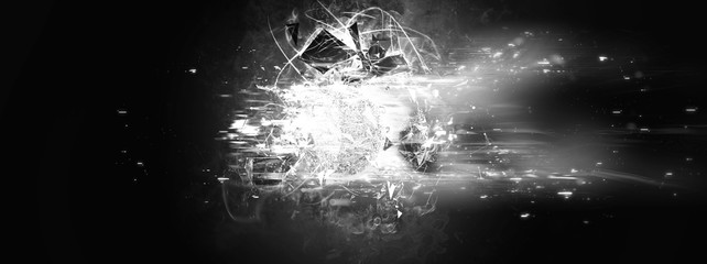 しぶきを上げる抽象的な球体