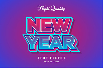New year - text effect, editable text