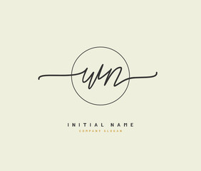 W N WN Beauty vector initial logo, handwriting logo of initial signature, wedding, fashion, jewerly, boutique, floral and botanical with creative template for any company or business.