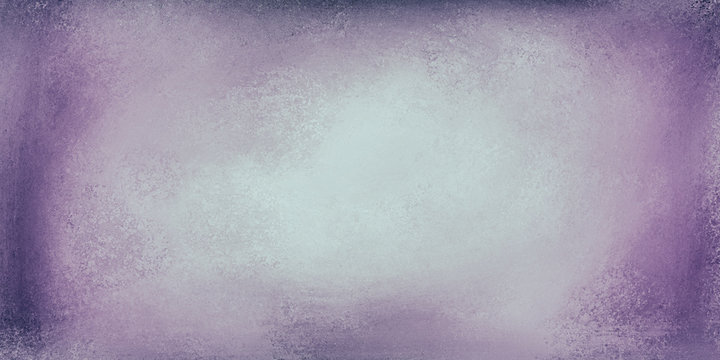 Old purple background paper with vintage texture and white center, old lilac paper with dark border grunge