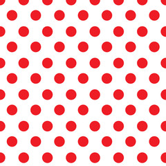 Seamless red polka dot pattern background - obrazy, fototapety, plakaty