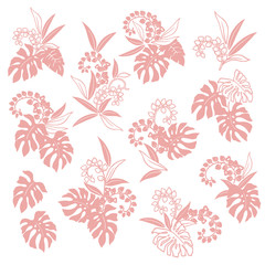 Beautiful tropical plant background illustration material,